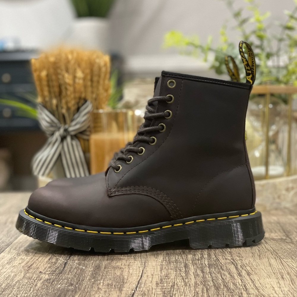 Dr. Martens 1460 Snowplow Cocoa Brown Leather Boots - Picture 4 of 16